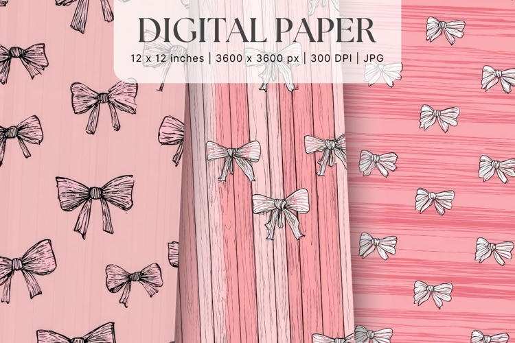 Bow Ribbon Background Bow Digital Paper Pattern Wallpaper