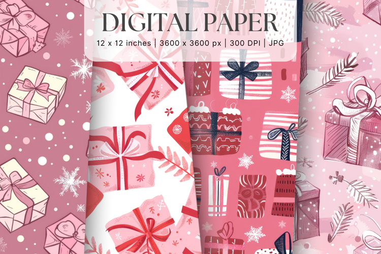 Christmas Ornament Pattern Background Digital Paper_28