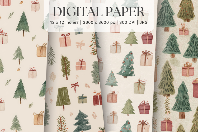 Christmas Ornament Pattern Background Digital Paper_18