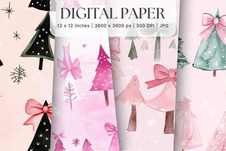 Christmas Ornament Pattern Background Digital Paper_13