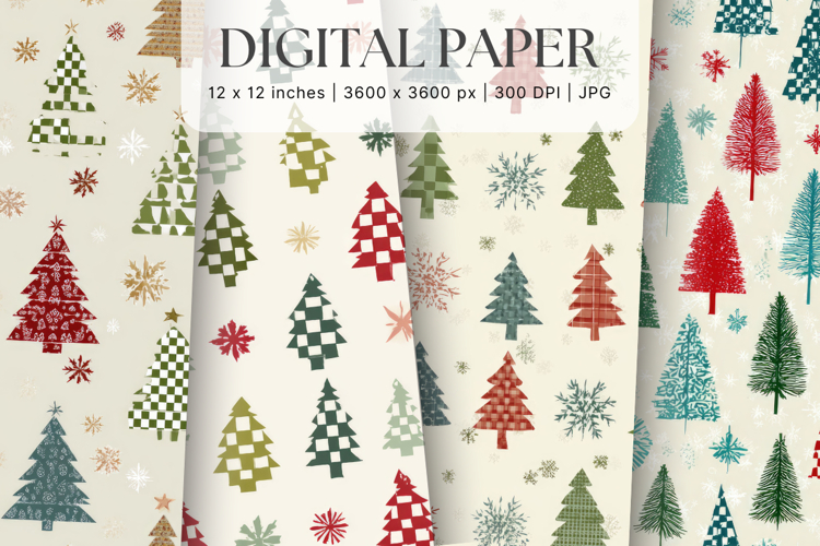 Christmas Ornament Pattern Background Digital Paper_30