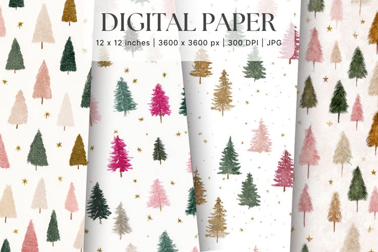 Christmas Ornament Pattern Background Digital Paper_14