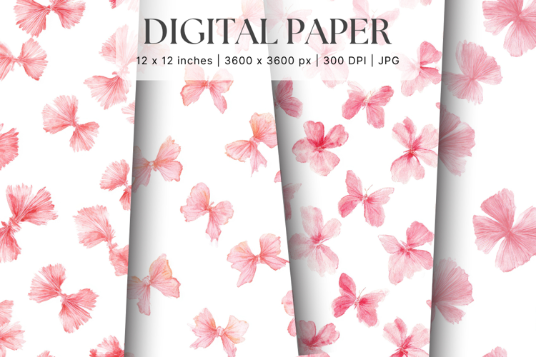 Bow Ribbon Background Bow Digital Paper Pattern Wallpaper