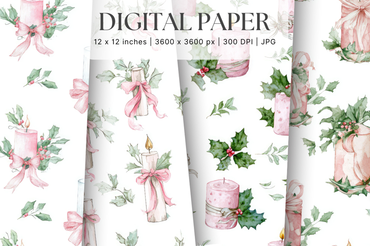 Christmas Ornament Pattern Background Digital Paper_5