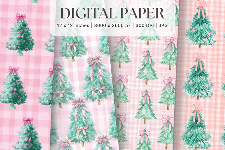 Christmas Ornament Pattern Background Digital Paper_6