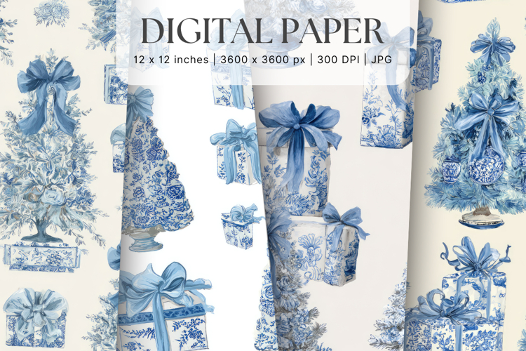 Christmas Ornament Pattern Background Digital Paper_20