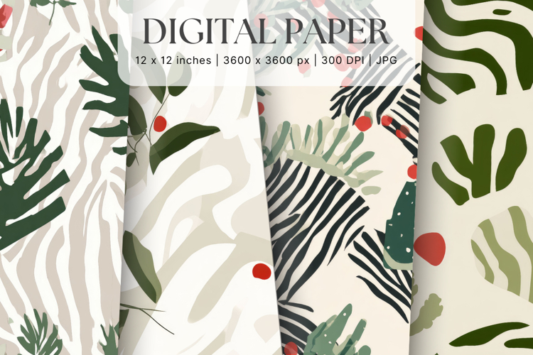Christmas Ornament Pattern Background Digital Paper_22
