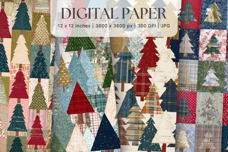 Christmas Ornament Pattern Background Digital Paper_15