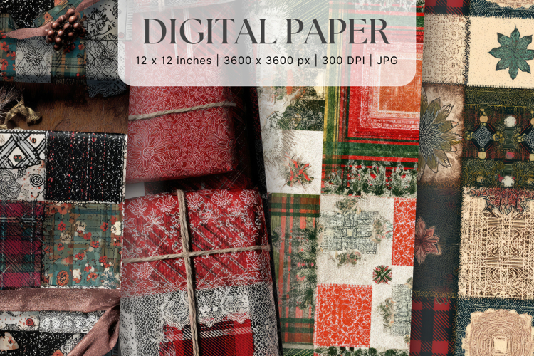 Christmas Ornament Pattern Background Digital Paper_9