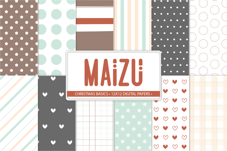 Digital paper pack with 12x12 patterned backgrounds in JPG PNG and PDF