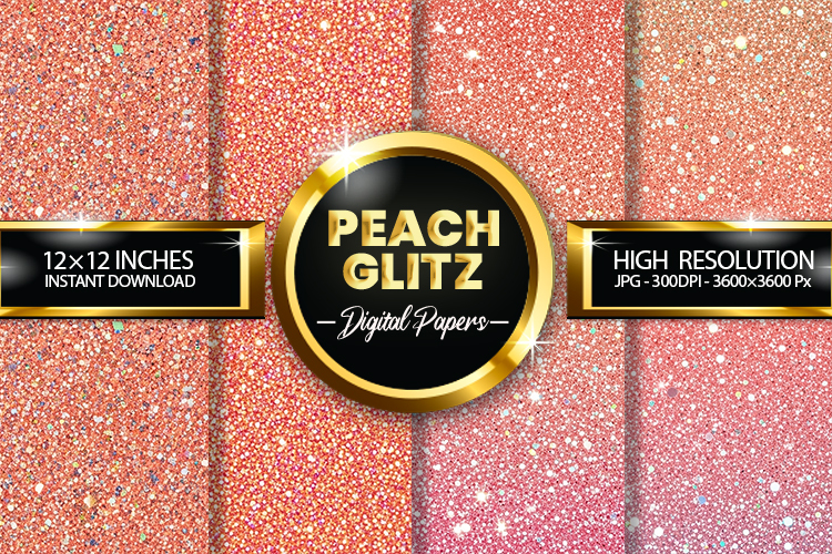 Peach Glitz Digital Papers - 04 variations