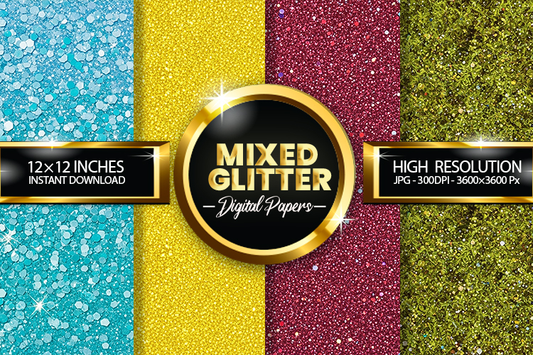 Mixed Glitter Digital Papers - 04 Variations