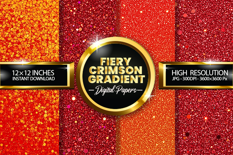 Fiery Crimson Gradient Digital Papers - 04 variations