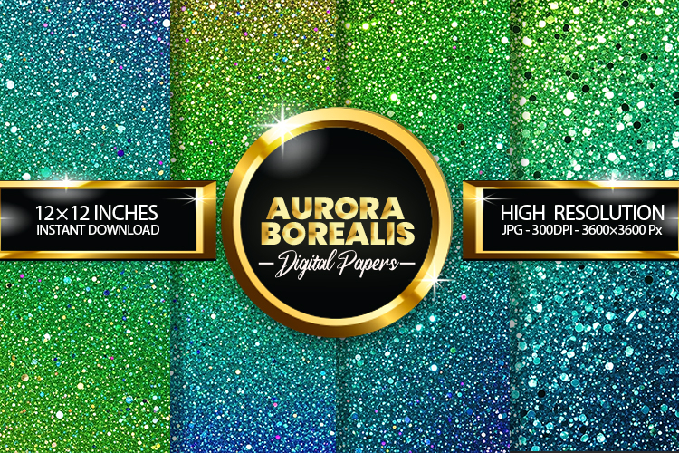 Aurora Borealis Digital Papers - 04 variations