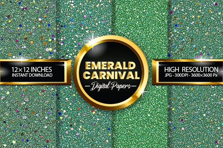 Emerald Carnival Digital Papers - 04 variations