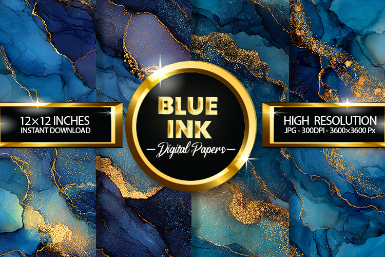 Blue Ink digital Papers - 04 Variations