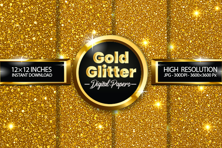 Gold Glitter Digital Papers - 04 Variations