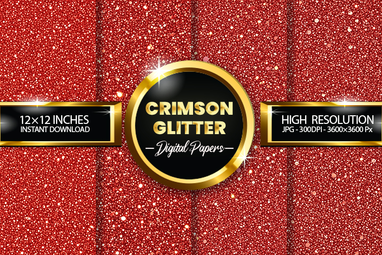Crimson Glitter Digital Papers - 04 variations