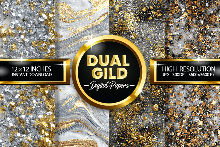 Dual Gild Digital Papers - 04 variations