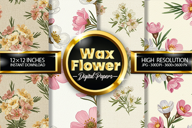 Wax Flower Digital Papers - 04 Variations