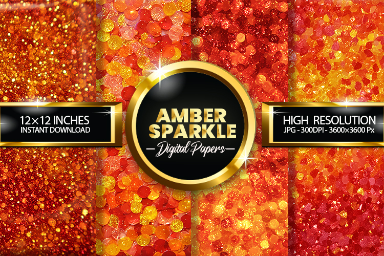 Amber Sparkle Digital Papers - 04 variations