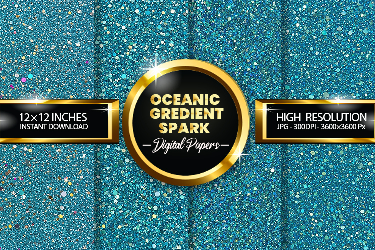 Oceanic Gredient Spark Digital Papers - 04 variations