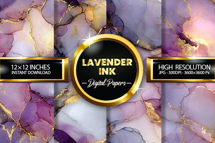 Lavender Ink Digital Papers - 04 Variations example image 1