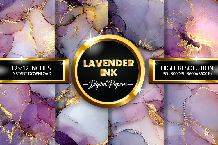 Lavender Ink Digital Papers - 04 Variations