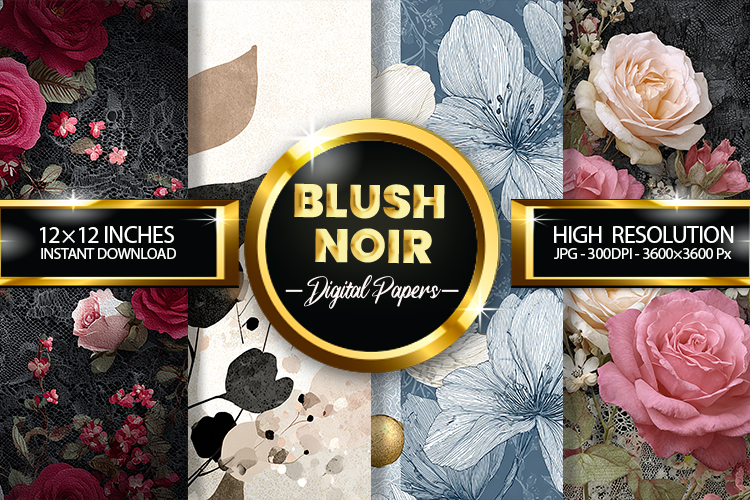 Blush Noir Digital Papers - 04 Variations