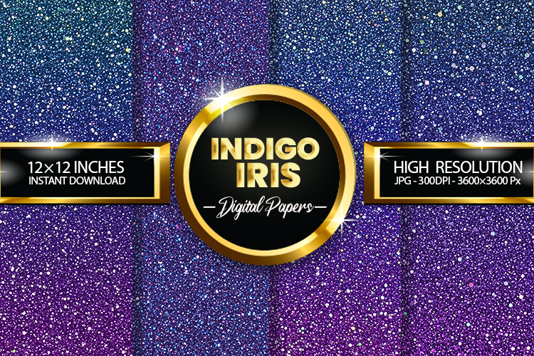Indigo Iris Digital Papers - 04 variations