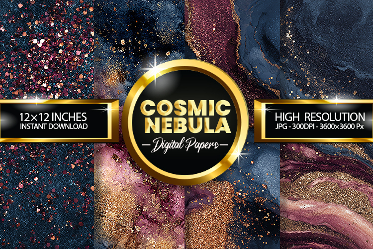 Cosmic Nebula Digital Papers - 04 variations