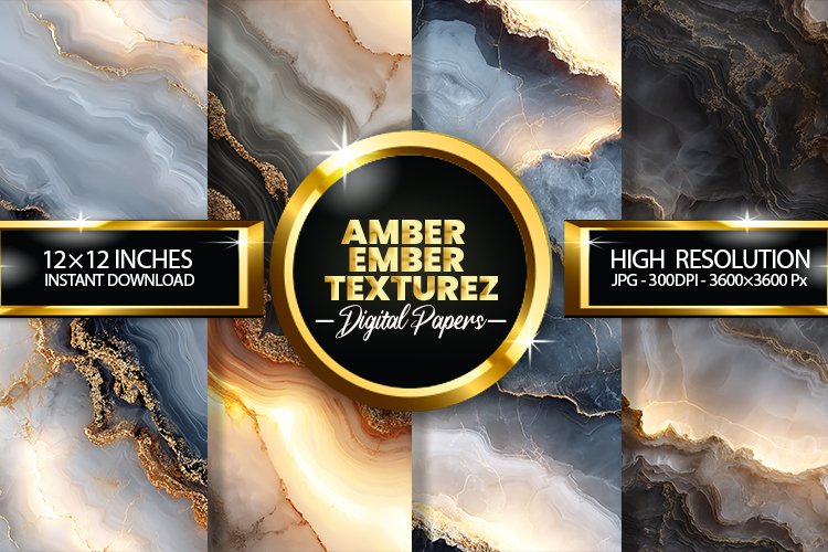 Amber Ember Texture Digital Papers - 04 variations