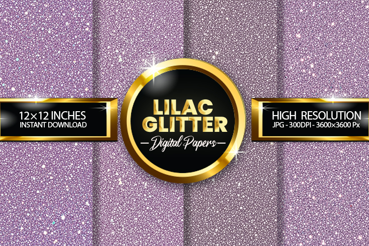 Lilac Glitter Digital Papers - 04 Variations