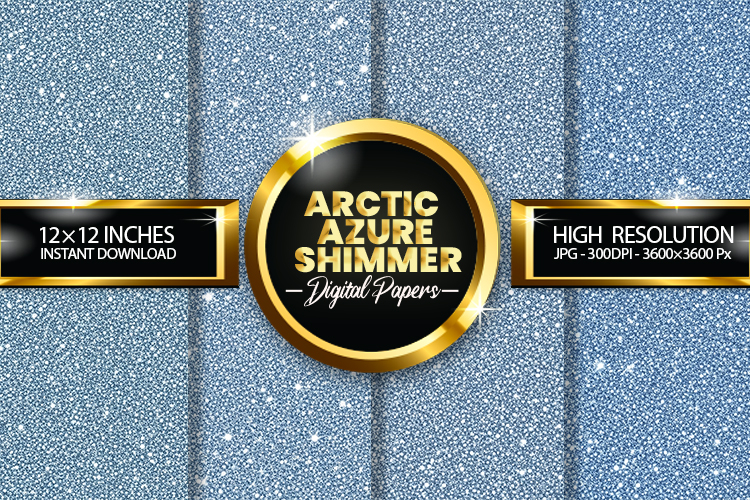 Arctic Azure Shimmer Digital Papers - 04 variations