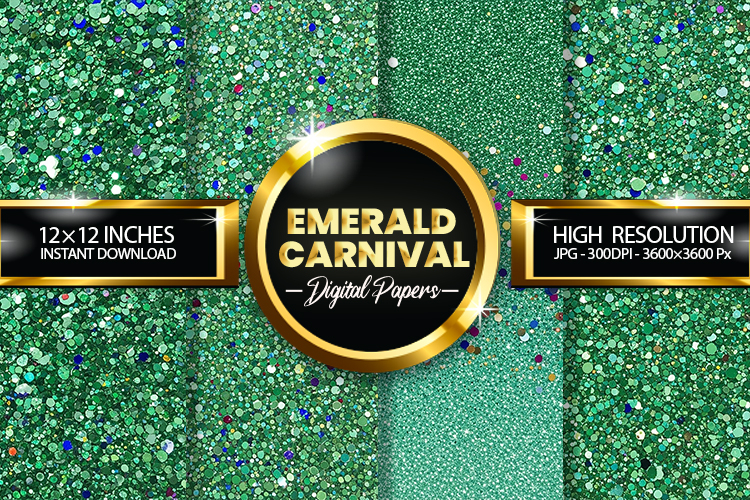 Emerald Carnival Digital Papers - 04 variations