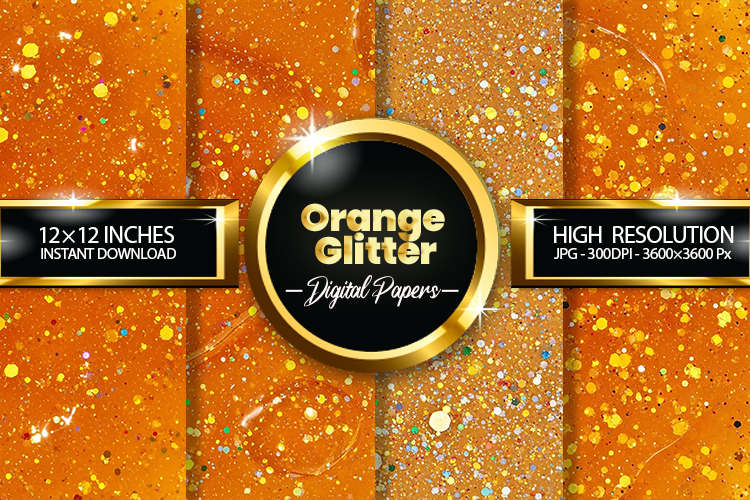 Orange Glitter Background Image 2