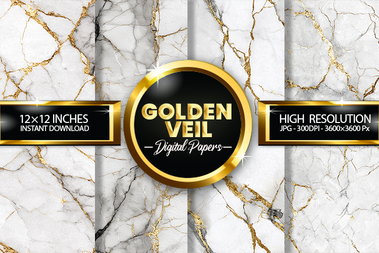 Golden Veil Digital Papers - 04 variations