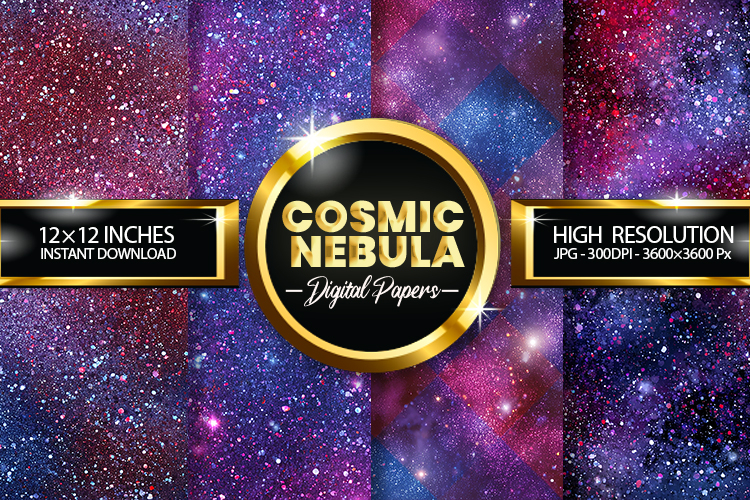 Cosmic Nebula Digital Papers - 04 variations