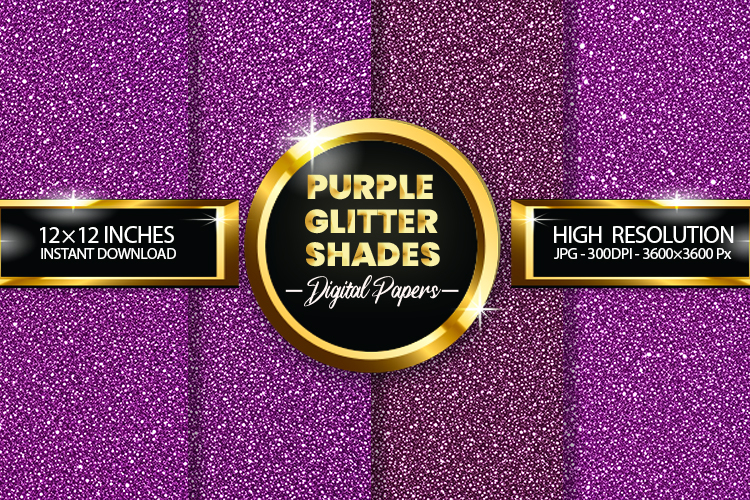 Purpe Glitter Shades Digital Papers - 04 variations