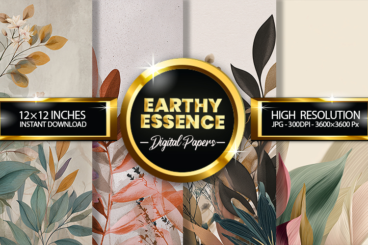 Earthy Essence Digital Papers - 04 Variations