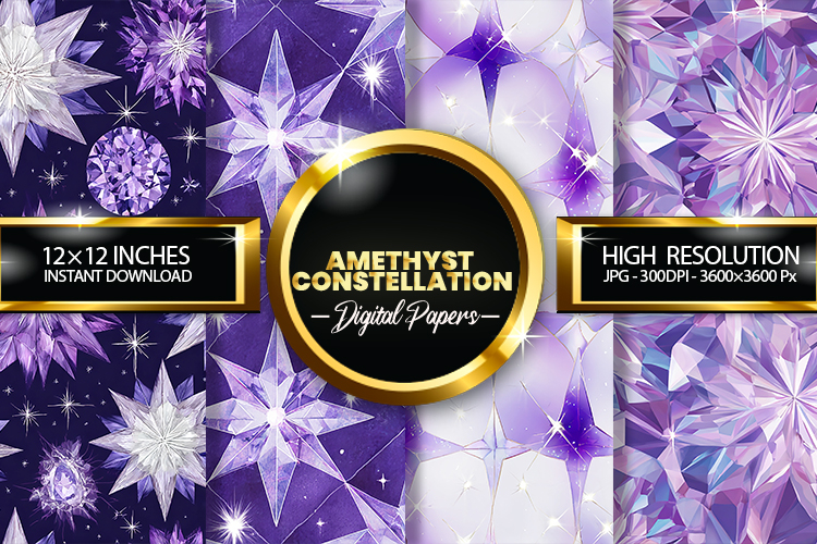 Amethyst Constellation Digital Papers - 04 variations
