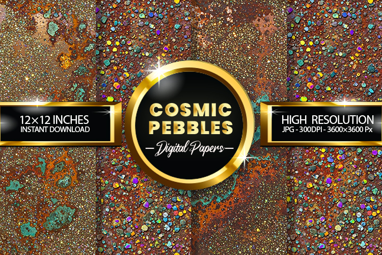Cosmic Pebbles Digital Papers - 04 variations