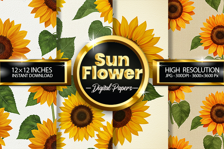 Sunflower Digital Papers - 04 Variations