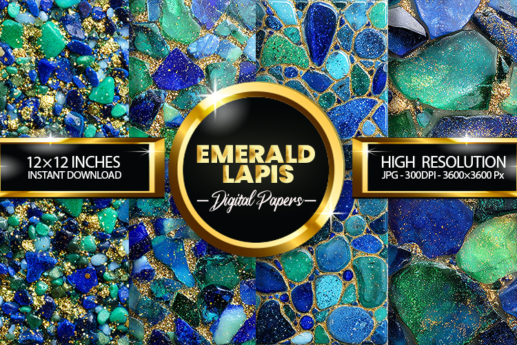Emerald Lapis Digital Papers - 04 variations