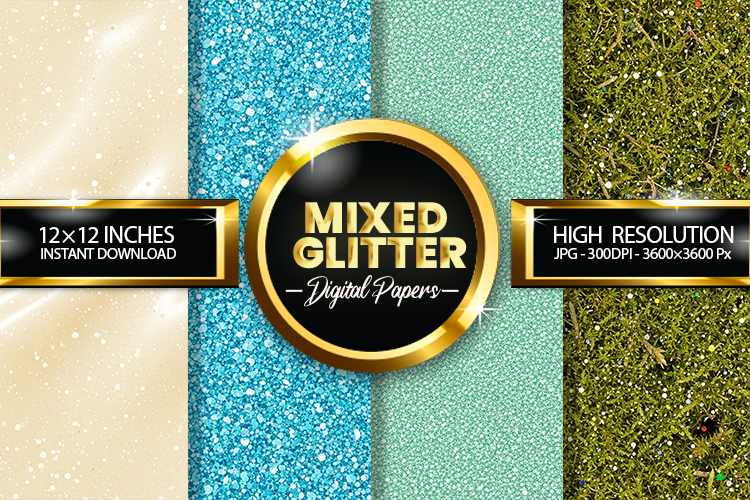 Mixed Glitter Digital Papers - 04 Variations