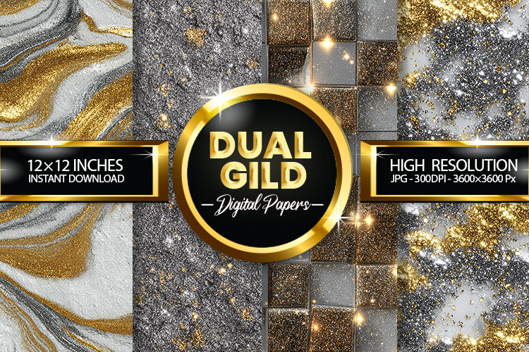 Dual Gild Digital Papers - 04 variations