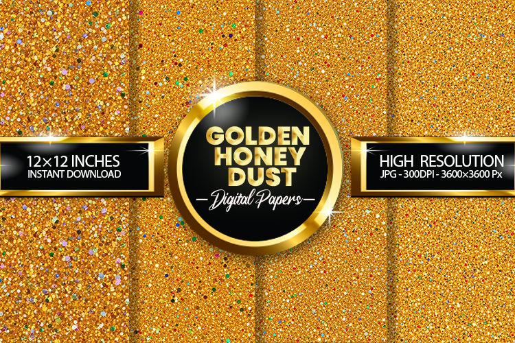 Golden Honey Dust Digital Papers - 04 variations