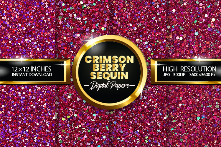 Crimson Berry Sequin Digital Papers - 04 variations