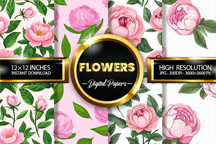 Pink Flowers Clipart Image 24