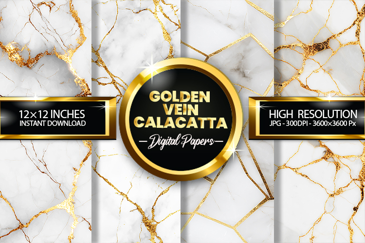 Golden Vein Calacatta Digital Papers - 04 Variations